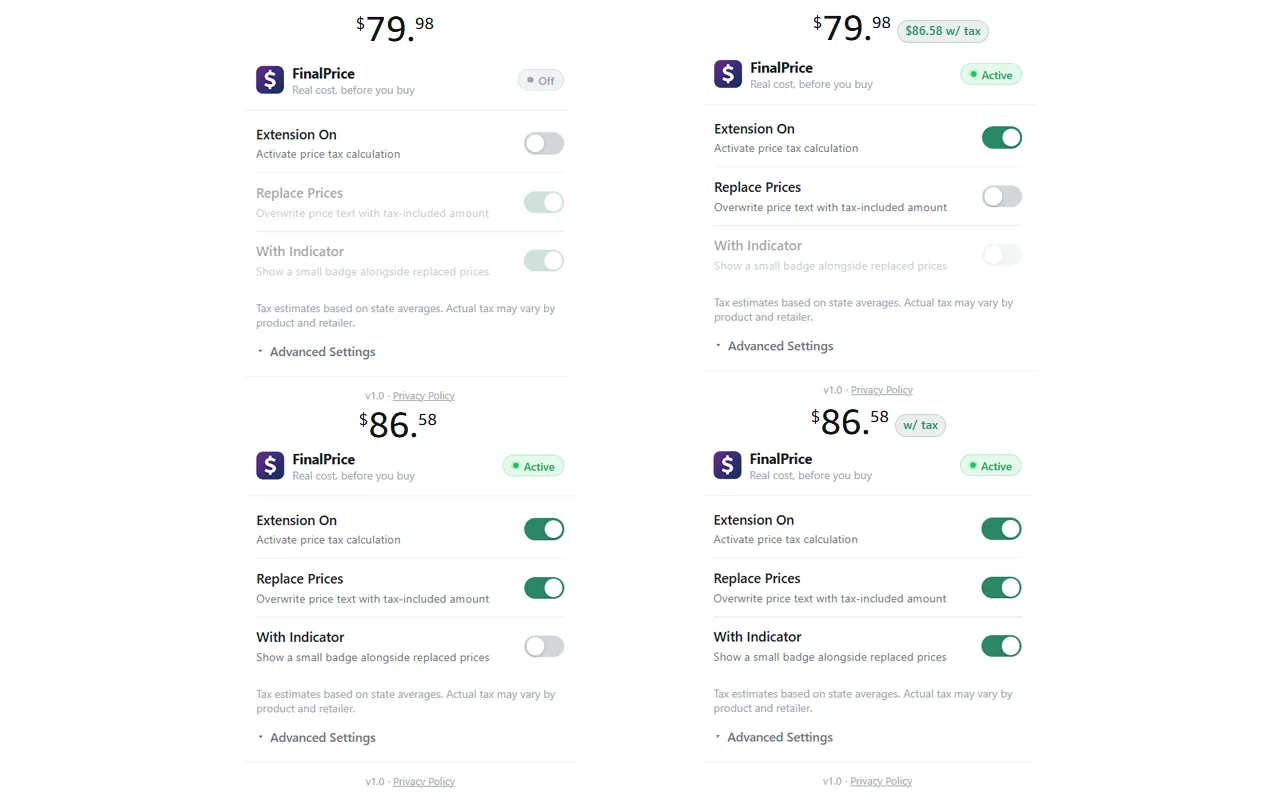 FinalPrice browser extension